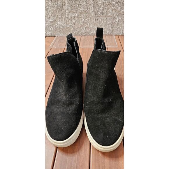 Steve Madden Shoes Womens 11 M Leather Platform Shane Sneakers Black Suede - Picture 2 of 5